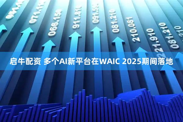 启牛配资 多个AI新平台在WAIC 2025期间落地