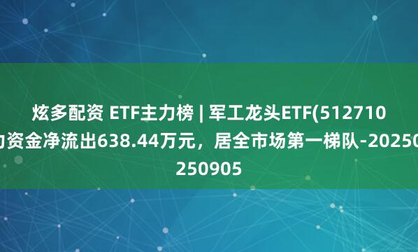炫多配资 ETF主力榜 | 军工龙头ETF(512710)主力资金净流出638.44万元，居全市场第一梯队-20250905